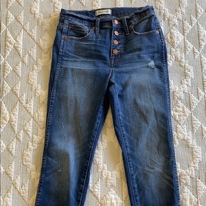 Madewell Distressed Jeans 10” High Rise Skinny 26